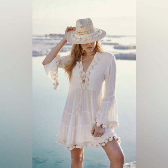 Seaopatra Cream and Tan Swim Coverup - Picture 1 of 17